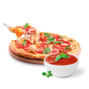 Pizza cesto a paradajková omáčka proteínové hlavné jedlo